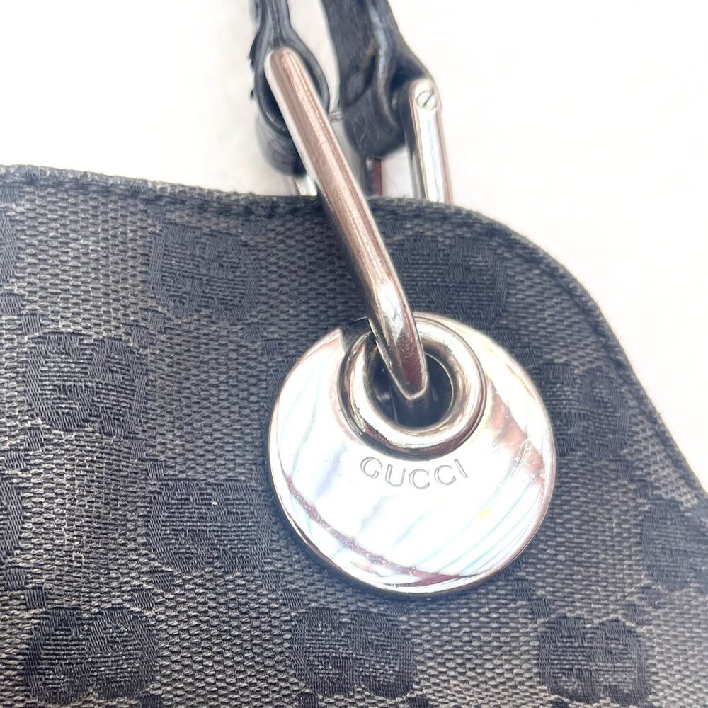 Gucci Eclipse GG Canvas/patent leather Medium Black Tote - Picture 9 of 17
